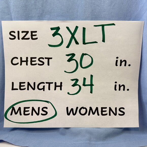 Roundtree & Yorke Gold Label Mens Shirt 3XLT Blue Short Sleeve Button Collar - Picture 2 of 8